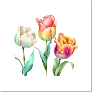 Tulip flowers bouquet Posters and Art